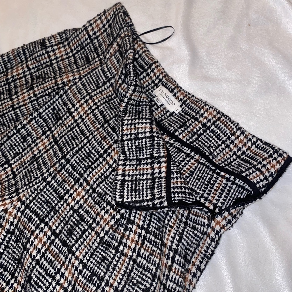 Lili Sidonio Small Tweed WideLeg trousers black and brown pleated Molly Bracken